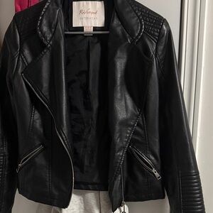 River Island Quilted Black Leather Jacket